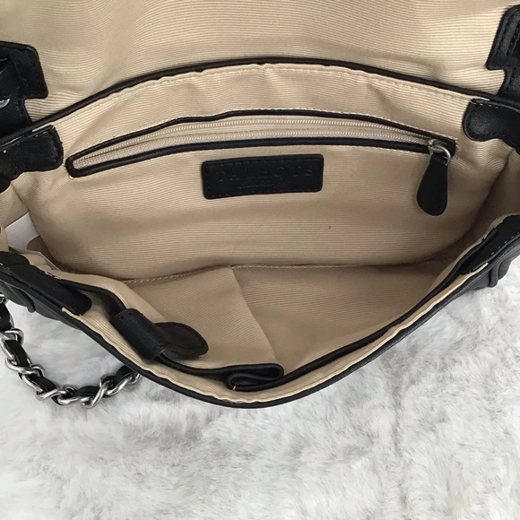 Talbots Quilted Leather Classic Clutch Shoulder Bag Silver Chain Hardware - Picture 10 of 14